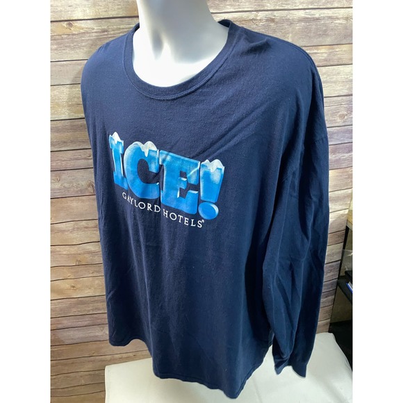 ICE! At Gaylord National Hotel Christmas Shirt size 2XL Blue Long Sleeve - Picture 5 of 9